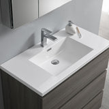 Fresca Lazzaro 36" Gray Wood Free Standing Modern Bathroom Vanity w/ Medicine Cabinet - BathVault