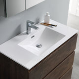 Fresca Lazzaro 36" Rosewood Free Standing Modern Bathroom Vanity w/ Medicine Cabinet - BathVault