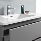 Fresca Lazzaro 42" Gray Free Standing Modern Bathroom Vanity w/ Medicine Cabinet - BathVault