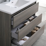 Fresca Lazzaro 42" Gray Wood Free Standing Modern Bathroom Vanity w/ Medicine Cabinet - BathVault