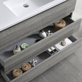 Fresca Lazzaro 48" Glossy Ash Gray Free Standing Modern Bathroom Vanity w/ Medicine Cabinet - BathVault