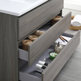 Fresca Lazzaro 48" Gray Wood Free Standing Modern Bathroom Vanity w/ Medicine Cabinet - BathVault