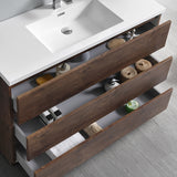 Fresca Lazzaro 48" Rosewood Free Standing Modern Bathroom Vanity w/ Medicine Cabinet - BathVault