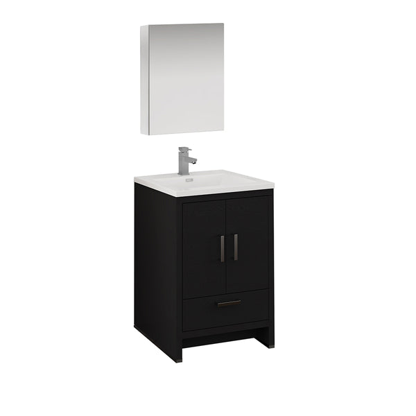 Fresca Imperia 24" Dark Gray Oak Free Standing Modern Bathroom Vanity w/ Medicine Cabinet - BathVault