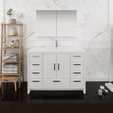 Fresca Imperia 48" Glossy White Free Standing Modern Bathroom Vanity w/ Medicine Cabinet - BathVault