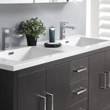 Fresca Imperia 60" Dark Gray Oak Free Standing Double Sink Modern Bathroom Vanity w/ Medicine Cabinet - BathVault