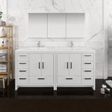 Fresca Imperia 72" Glossy White Free Standing Double Sink Modern Bathroom Vanity w/ Medicine Cabinet - BathVault