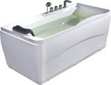 Eago 63 in. Acrylic Flatbottom Bathtub in White - BathVault