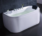 Eago LK1103-L 59 in. Acrylic Flatbottom Bathtub in White - BathVault