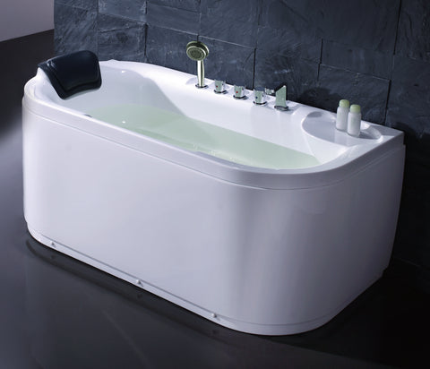 Eago 59 in. Acrylic Flatbottom Bathtub in White - BathVault
