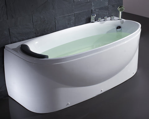 Eago 67 in. Acrylic Flatbottom Bathtub in White - BathVault