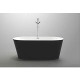 MTD Vanities Black Exterior Laguna 60" Freestanding Acrylic Bathtub - BathVault
