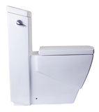 Eago 1-Piece 1.28 GPF Single Flush Elongated Toilet in White - BathVault