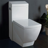 Eago 1-Piece 1.28 GPF Single Flush Elongated Toilet in White - BathVault