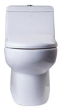 Eago 1-Piece 0.8/1.28 GPF Dual Flush Elongated Toilet in White - BathVault
