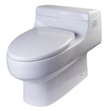 Eago 1-Piece 1.6 GPF Single Flush Elongated Toilet in White - BathVault