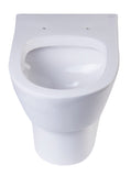 Eago Wall Mount 1-Piece 0.8/1.6 GPF Dual Flush Elongated Toilet Bowl Only in White - BathVault