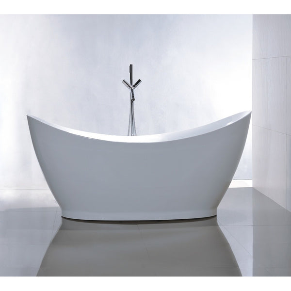 Legion Furniture 67.7" White Freestanding Acrylic Tub - WE6513 - BathVault