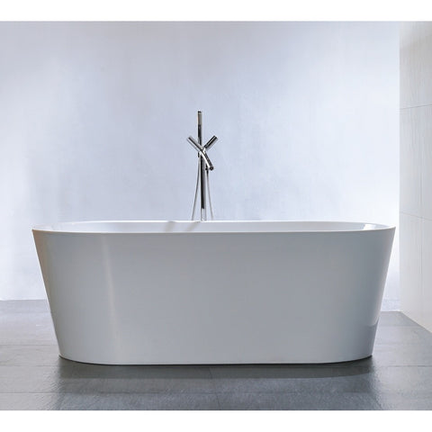 Legion Furniture 67.3" White Freestanding Tub - Double Ended Style WE6815 - BathVault