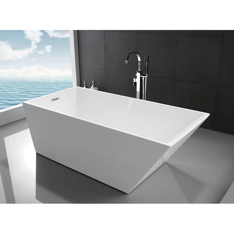 Legion Furniture Freestanding Bathtub - White Acrylic 67" WE6844 - BathVault