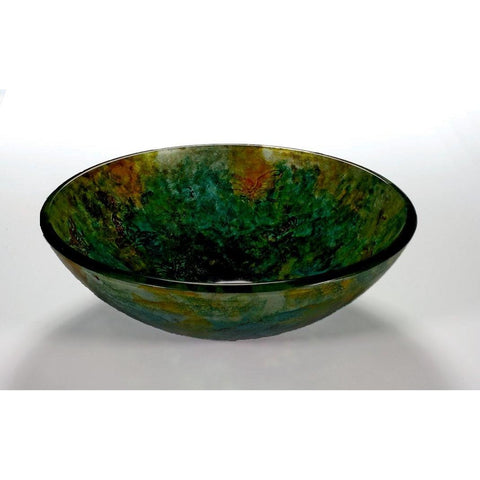 Legion Furniture Tempered Glass Vessel Sink Bowl - Butterfly and Green ZA-107 - BathVault