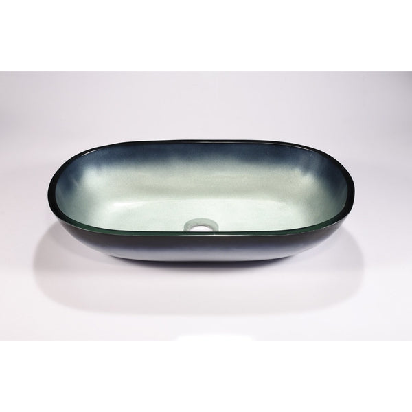 Legion Furniture Tempered Glass Vessel Sink Bowl - Steel Gray ZA-213 - BathVault
