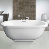 ARIEL Freestanding Whirlpool Bathtub - Platinum AM128JDCLZ - BathVault