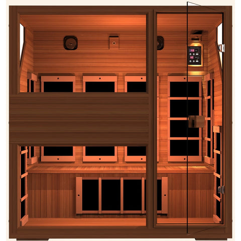 Ensi RED™ 4 Person Zero-EMF Far Infrared Sauna. Top Grade Red Cedar - BathVault